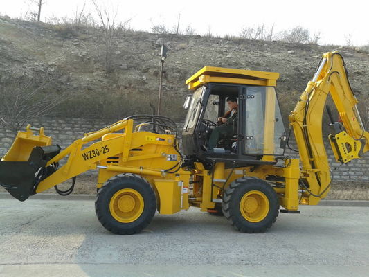 75KW Backhoe φορτωτών ροδών διανεμημένης λογικά Backhoe φορτωτών τρακτέρ